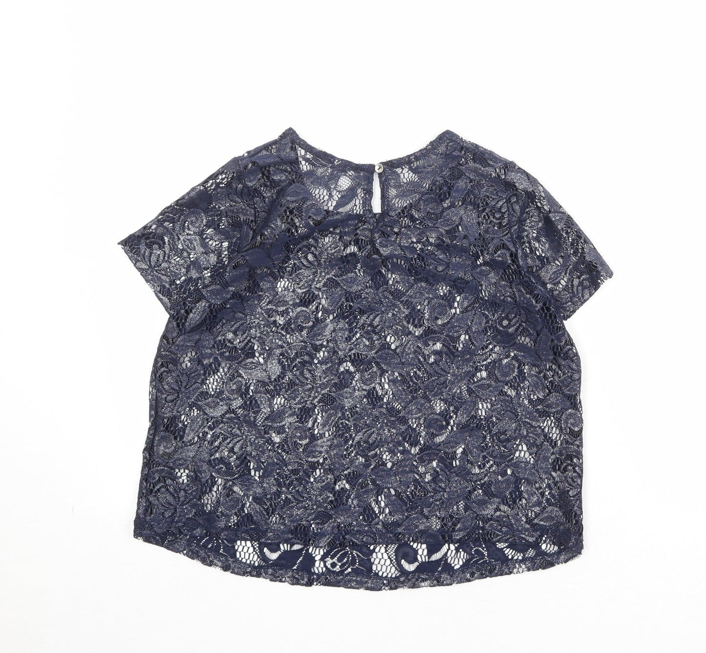 Debenhams Womens Blue Polyester Basic Blouse Size 8 Boat Neck