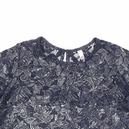 Debenhams Womens Blue Polyester Basic Blouse Size 8 Boat Neck