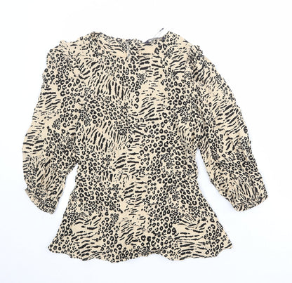 Womens UK Size 6 Marks and Spencer Beige Basic Blouse