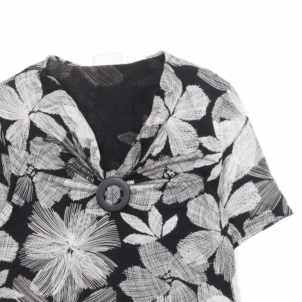 Womens UK Size M CC Black Basic T-Shirt