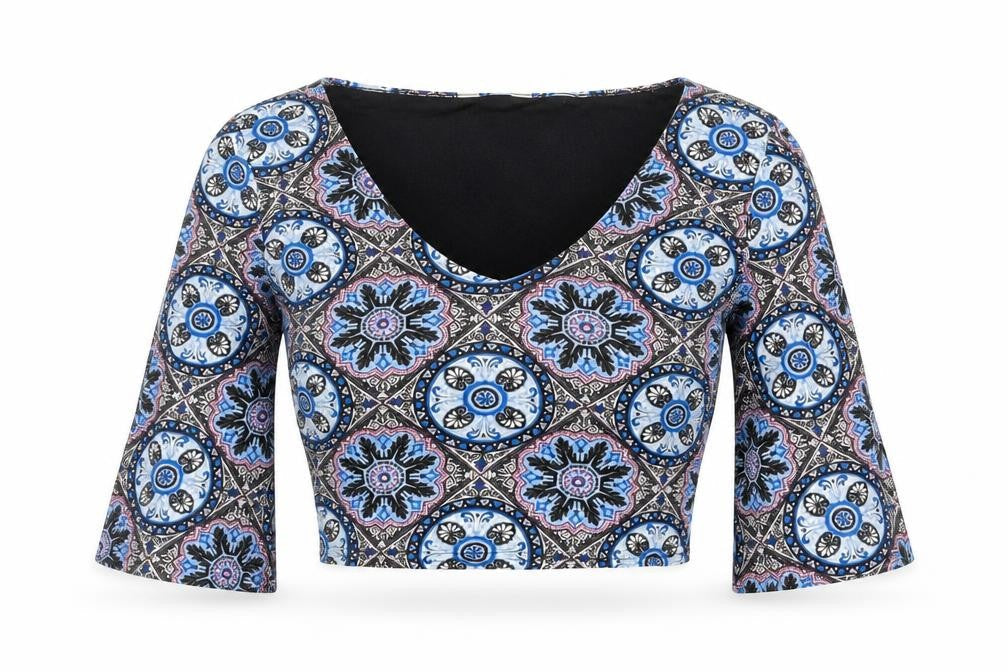Womens UK Size 8 Miss Selfridge Multicoloured Cropped T-Shirt