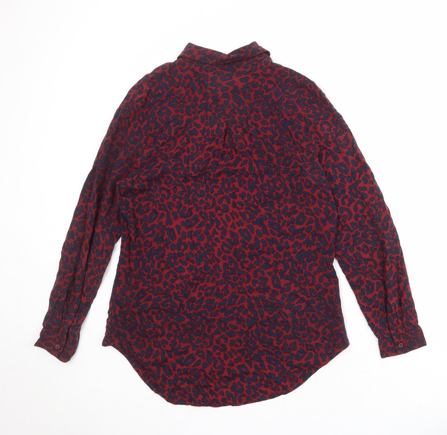Womens UK Size 8 Marks and Spencer Red Basic Button-Up