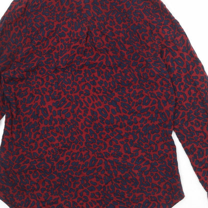 Womens UK Size 8 Marks and Spencer Red Basic Button-Up