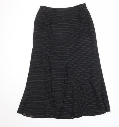 Alex & Co Womens Black Polka Dot Polyester Swing Skirt Size 10 Zip