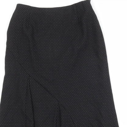 Alex & Co Womens Black Polka Dot Polyester Swing Skirt Size 10 Zip