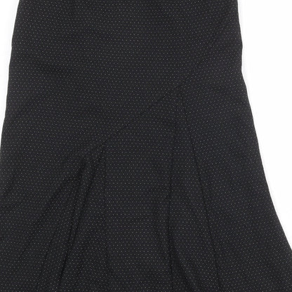 Alex & Co Womens Black Polka Dot Polyester Swing Skirt Size 10 Zip