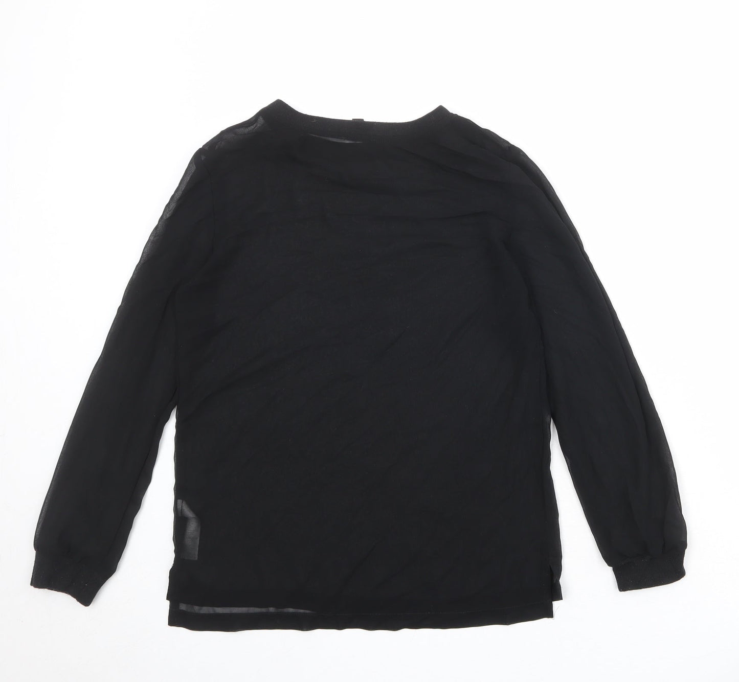 Womens UK Size 8 Topshop Black Basic T-Shirt