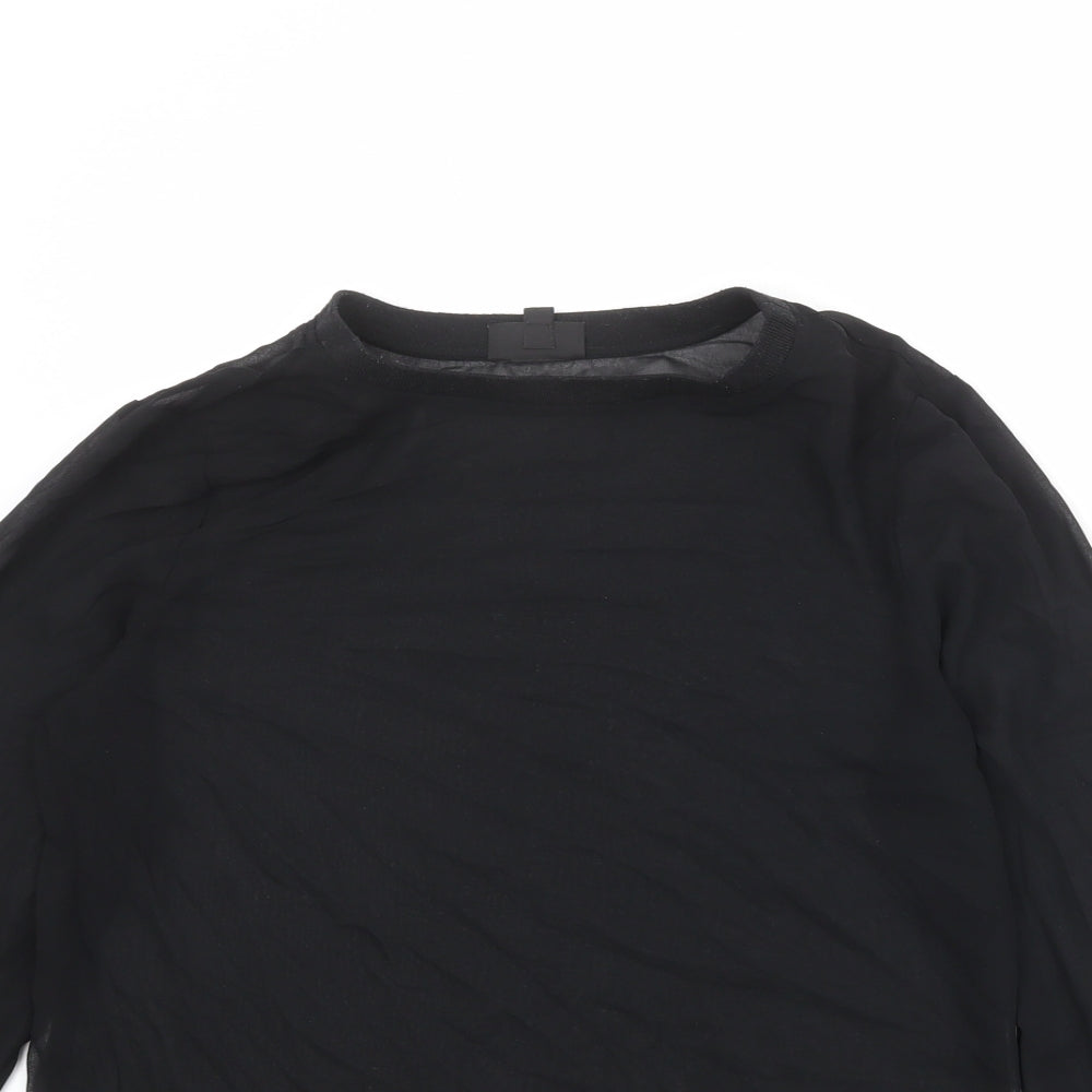 Womens UK Size 8 Topshop Black Basic T-Shirt