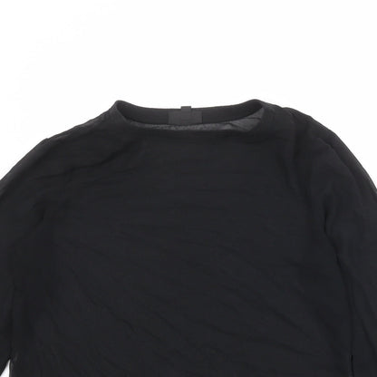 Womens UK Size 8 Topshop Black Basic T-Shirt
