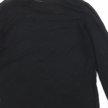 Womens UK Size 8 Topshop Black Basic T-Shirt