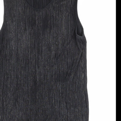 Principles Womens Black Polyester A-Line Size 14 Round Neck Pullover