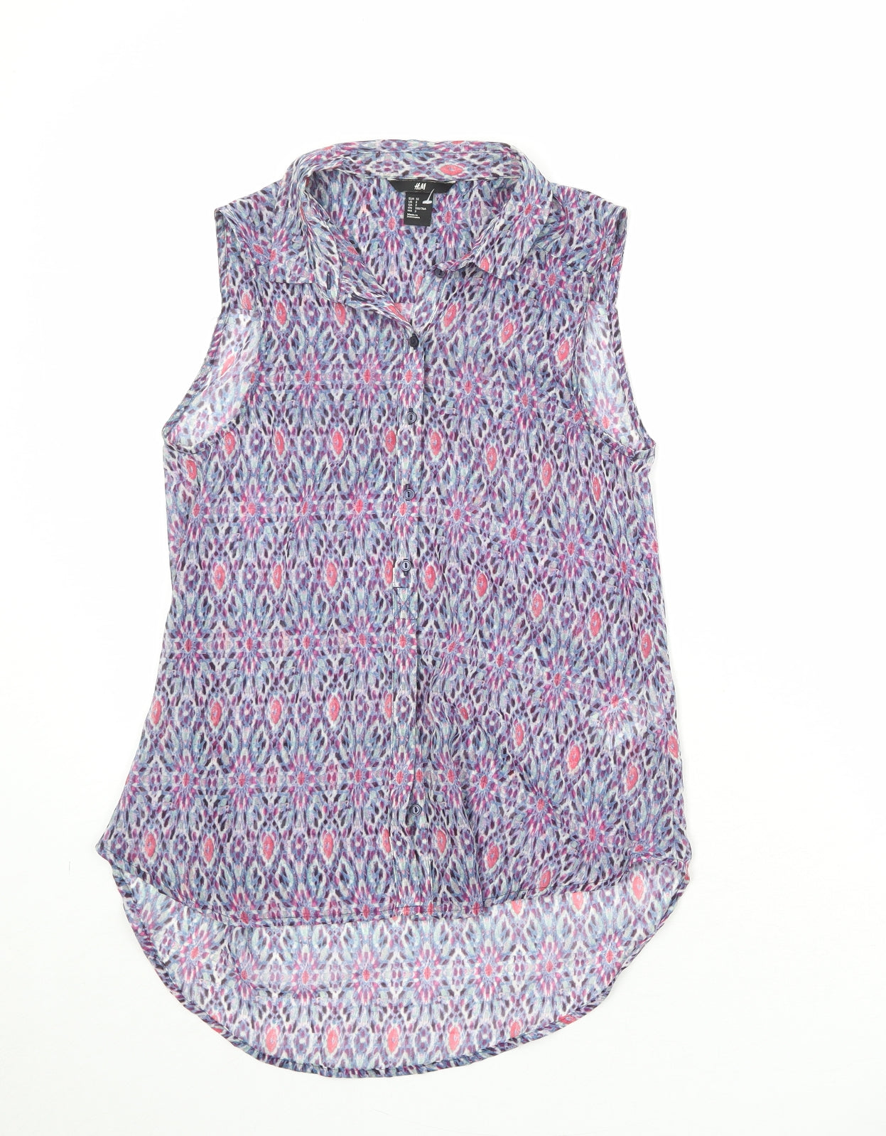 Womens UK Size 6 H&M Multicoloured Basic Button-Up