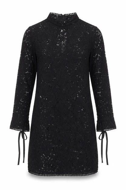 H&M Womens Black Polyester A-Line Size 8 V-Neck Tie
