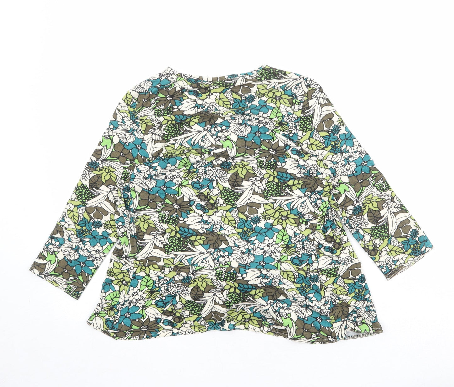 Topshop Womens Multicoloured Floral Viscose Basic Blouse Size 10 V-Neck - Tie Front