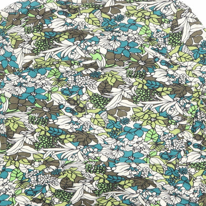 Topshop Womens Multicoloured Floral Viscose Basic Blouse Size 10 V-Neck - Tie Front