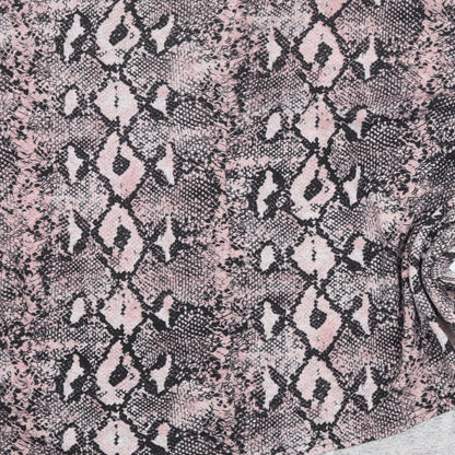 Blue Vanilla Womens Pink Animal Print Polyester Basic Blouse Size M Boat Neck - Asymmetric