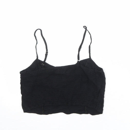 Womens UK Size M Hollister Black Cropped Tank