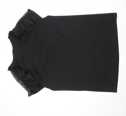 River Island Womens Black Polyester A-Line Size 12 Round Neck Pullover