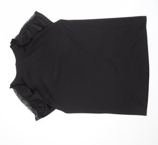 River Island Womens Black Polyester A-Line Size 12 Round Neck Pullover