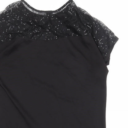 River Island Womens Black Polyester A-Line Size 12 Round Neck Pullover