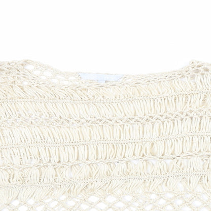 Red Herring Womens Beige Round Neck Acrylic Pullover Jumper Size 12