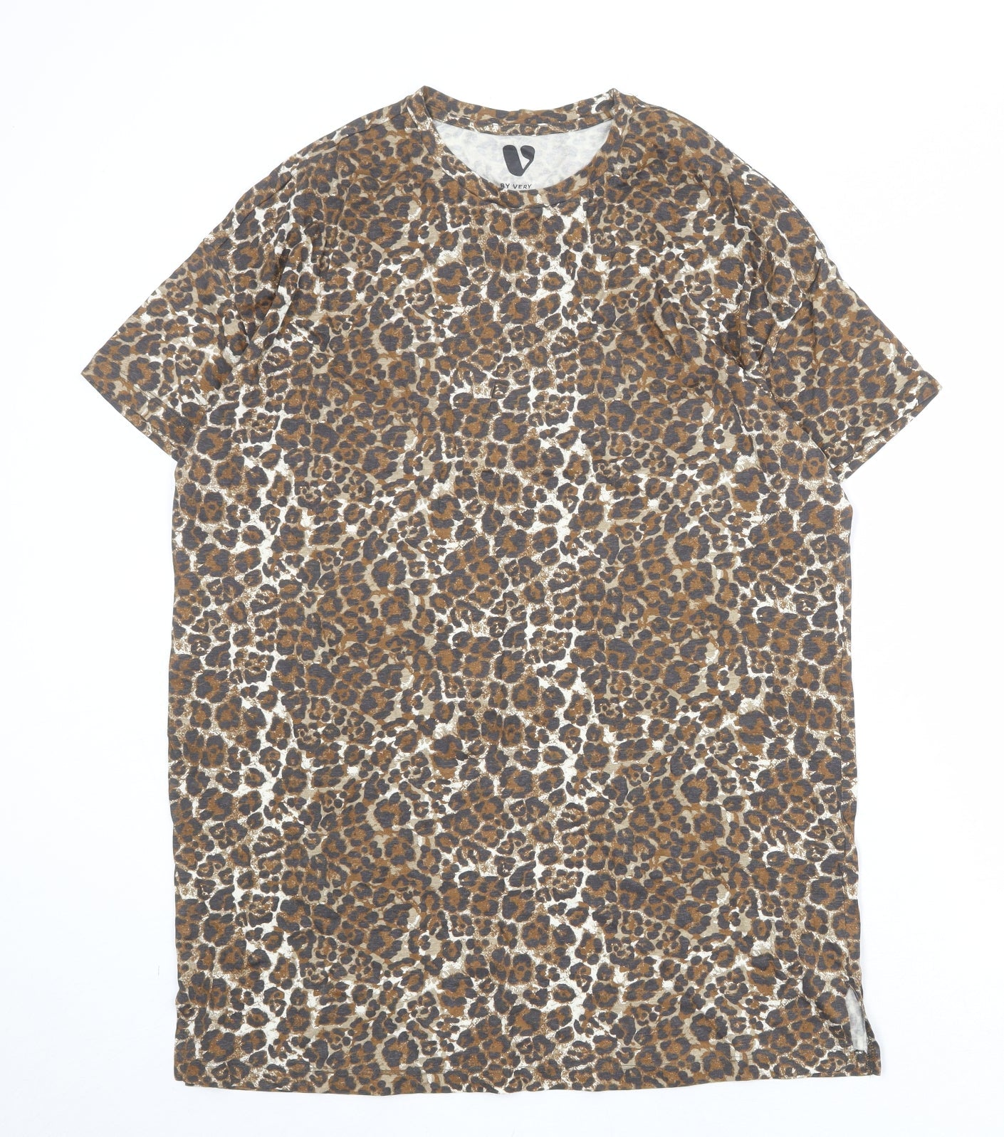 Womens UK Size 12 Very Brown Basic T-Shirt