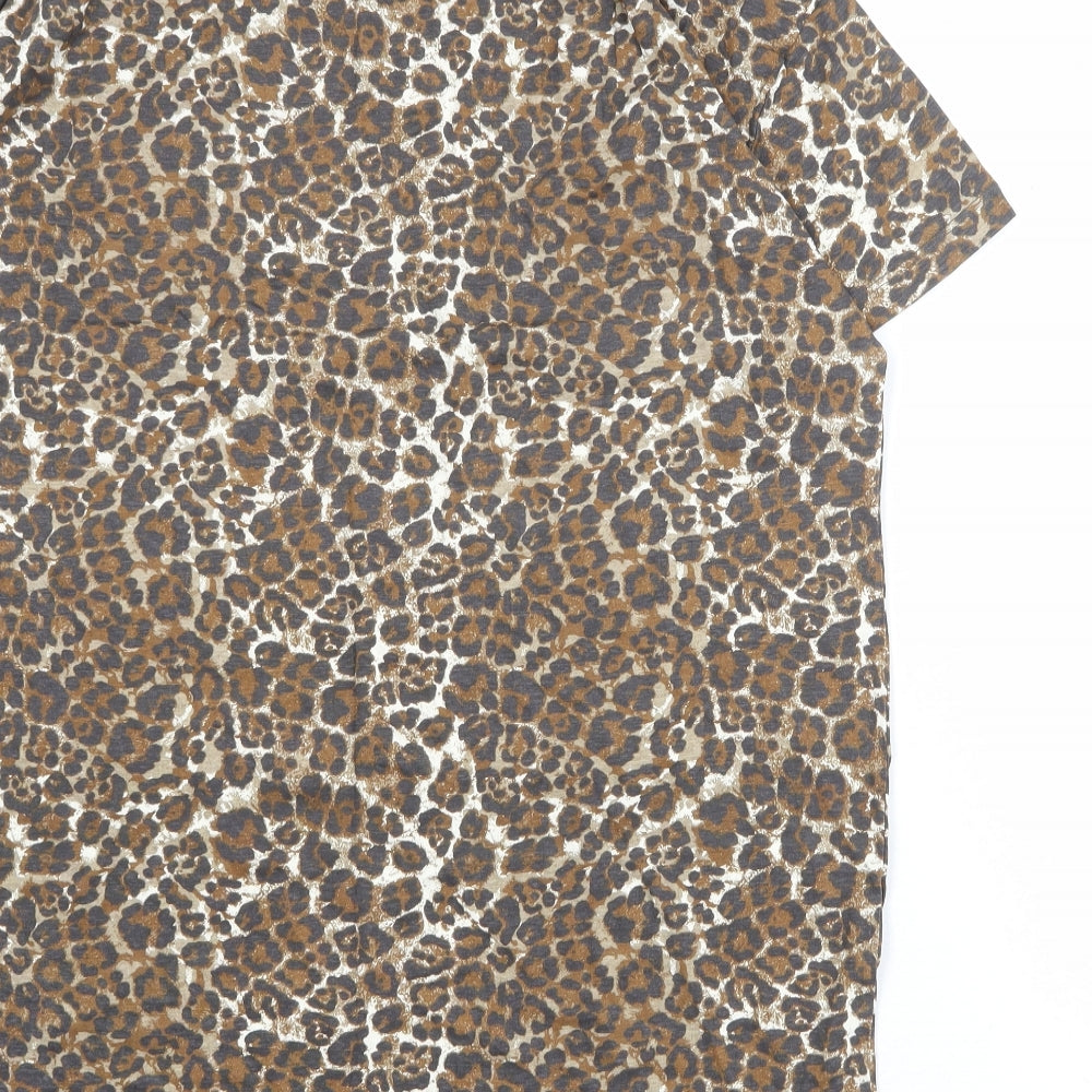 Womens UK Size 12 Very Brown Basic T-Shirt