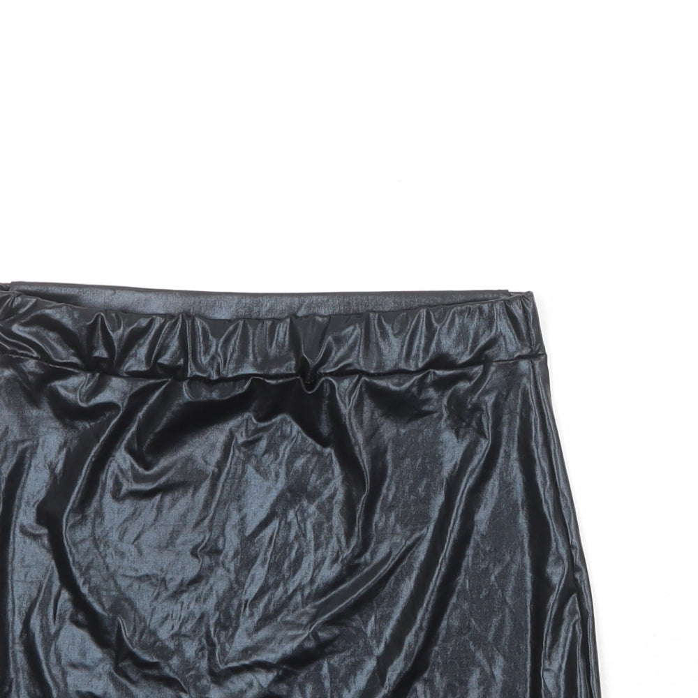 Boohoo Womens Black Polyester A-Line Skirt Size 10