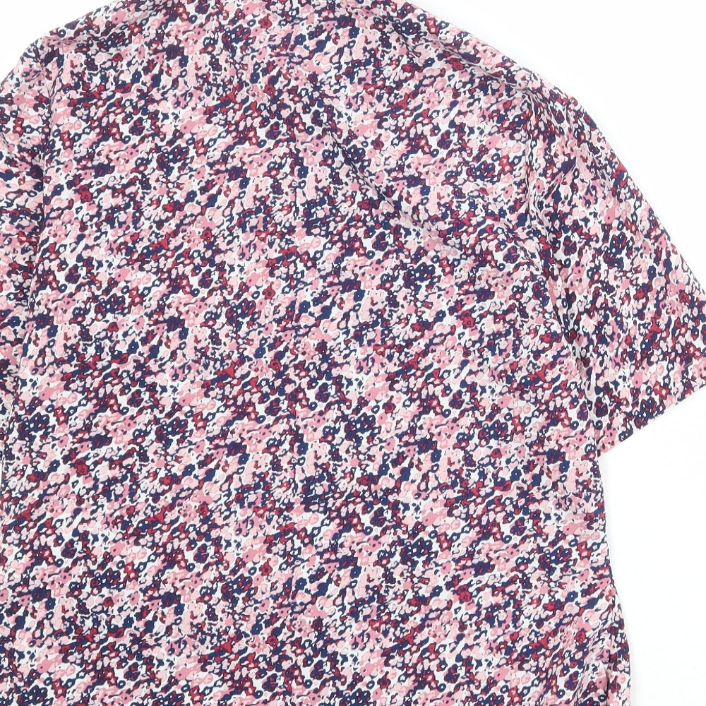 EWM Womens Multicoloured Geometric Polyester Basic Button-Up Size 10 Collared