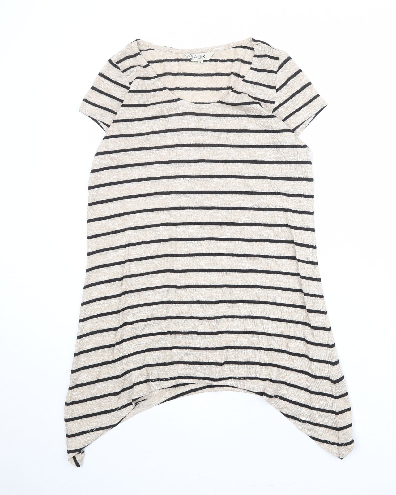 Womens UK Size 12 M&Co Beige Basic T-Shirt