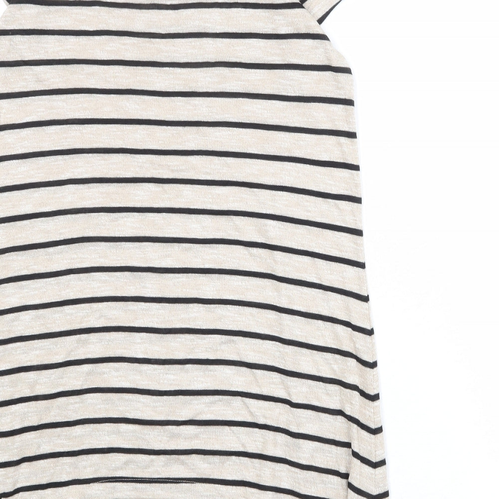 Womens UK Size 12 M&Co Beige Basic T-Shirt