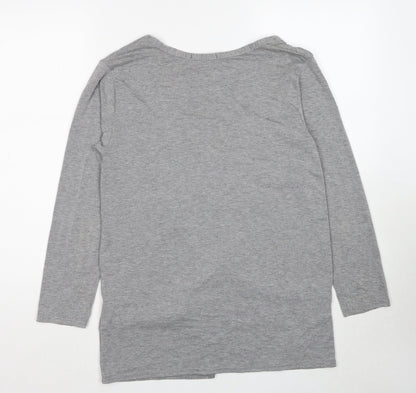 PARISIAN SIGNATURE Womens Grey V-Neck Viscose Cardigan Jumper Size S - Size S/M