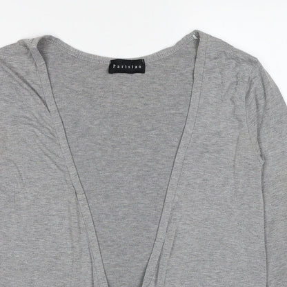 PARISIAN SIGNATURE Womens Grey V-Neck Viscose Cardigan Jumper Size S - Size S/M