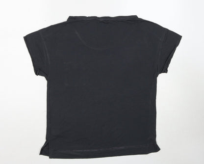 Autograph Womens Grey Viscose Basic T-Shirt Size 8 Boat Neck