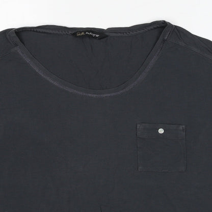 Autograph Womens Grey Viscose Basic T-Shirt Size 8 Boat Neck