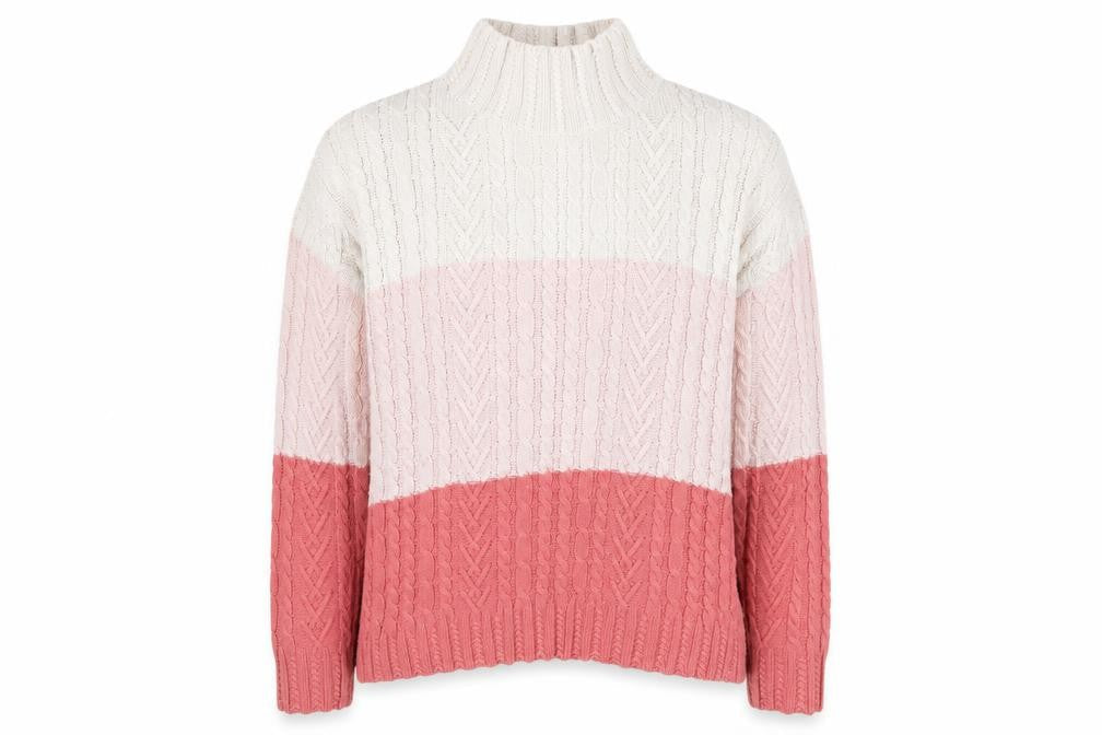 Marks and Spencer Womens Multicoloured High Neck Cotton Pullover Jumper Size M