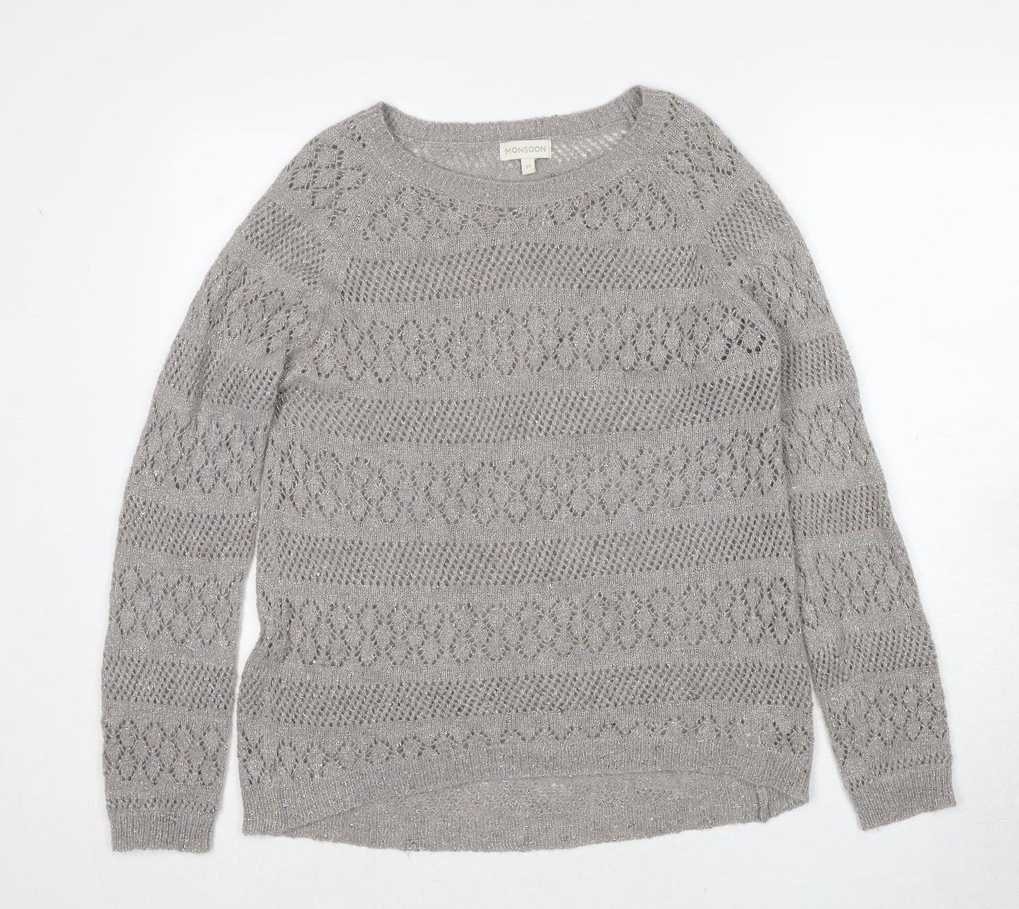 Womens UK Size M Monsoon Grey Pullover Jumper