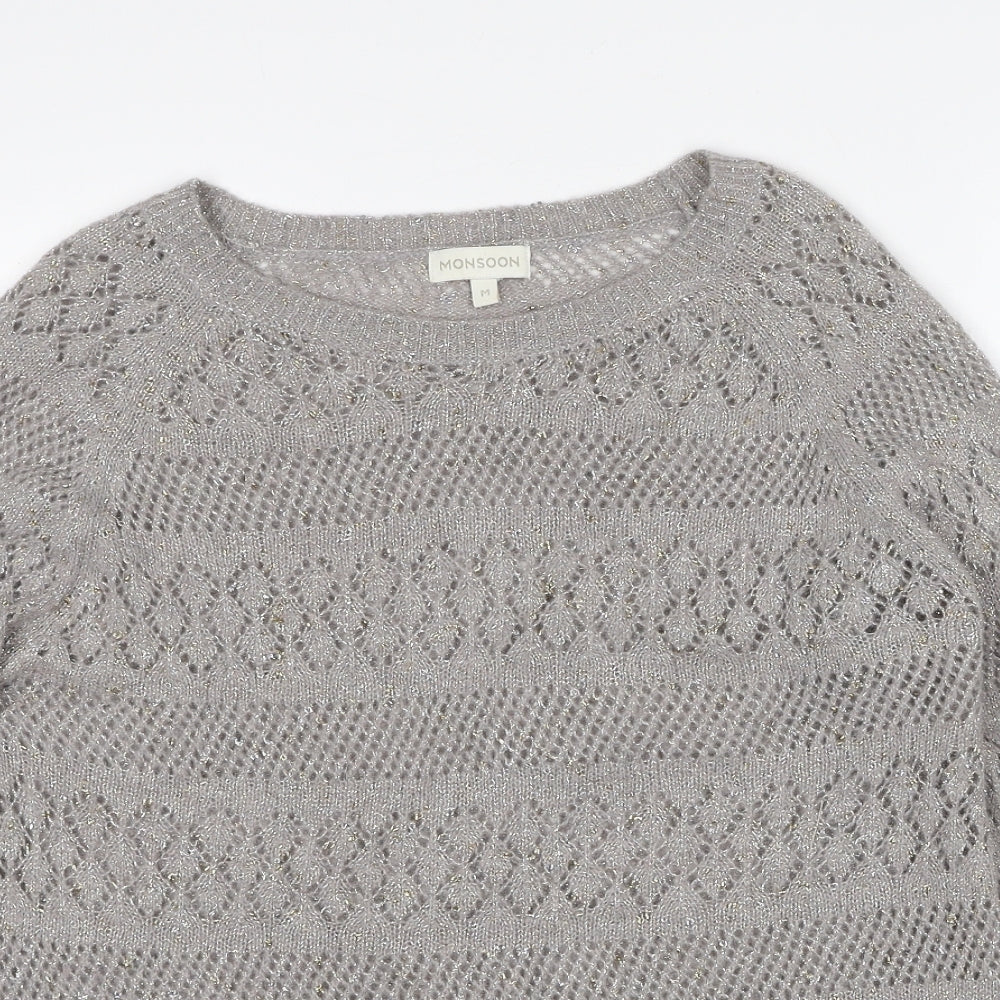 Womens UK Size M Monsoon Grey Pullover Jumper