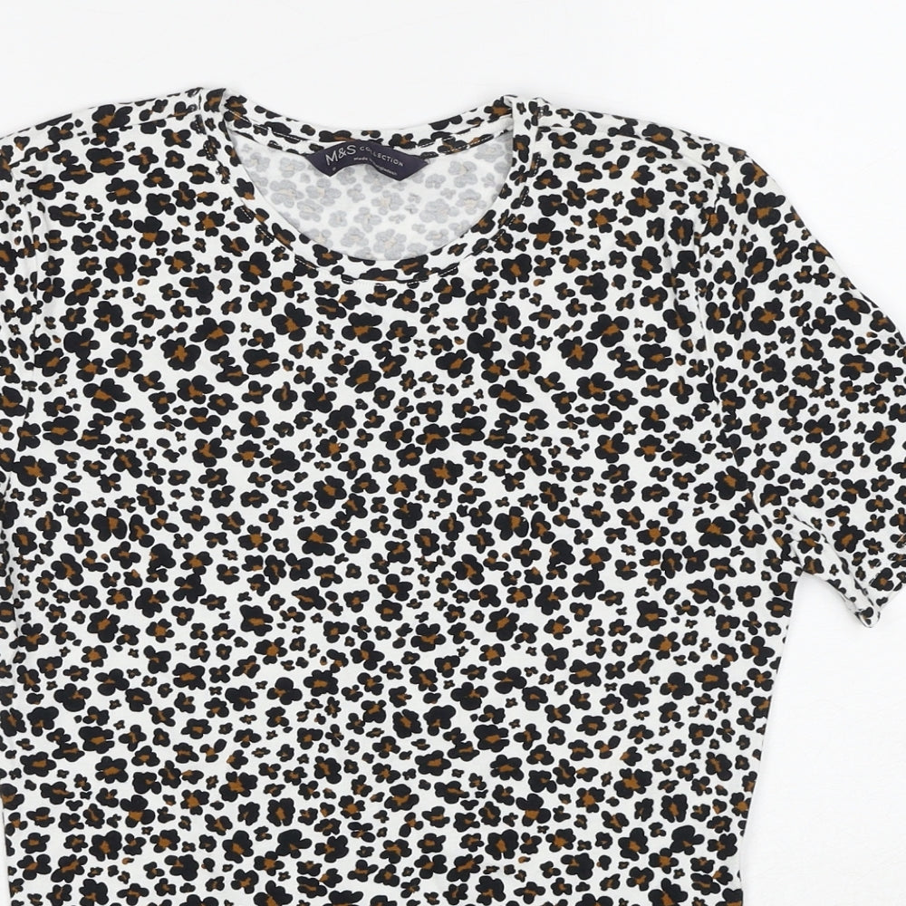 Womens UK Size 6 Marks and Spencer Multicoloured Basic T-Shirt