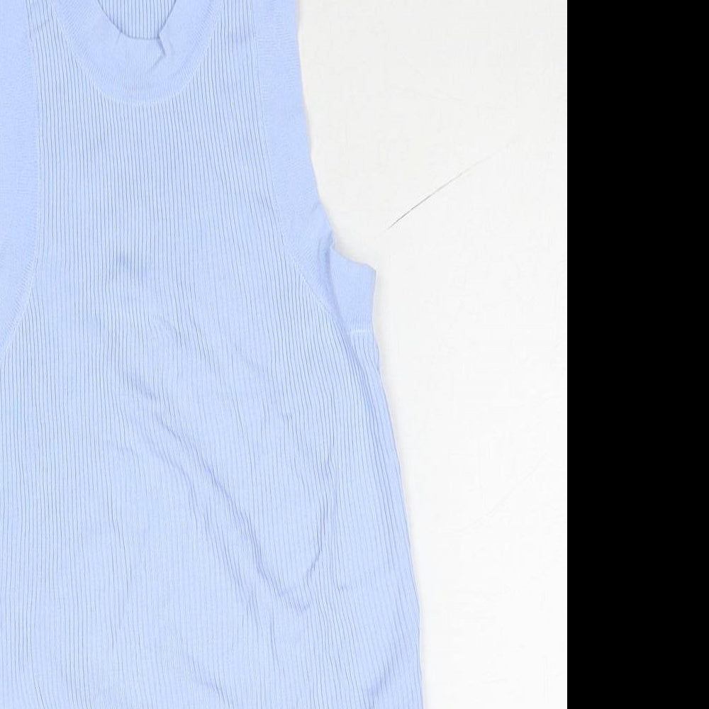 Womens UK Size M Zara Blue Basic Tank