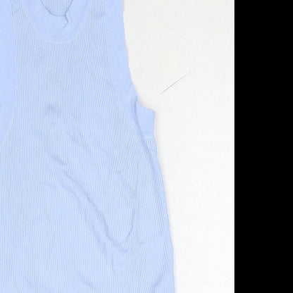 Womens UK Size M Zara Blue Basic Tank