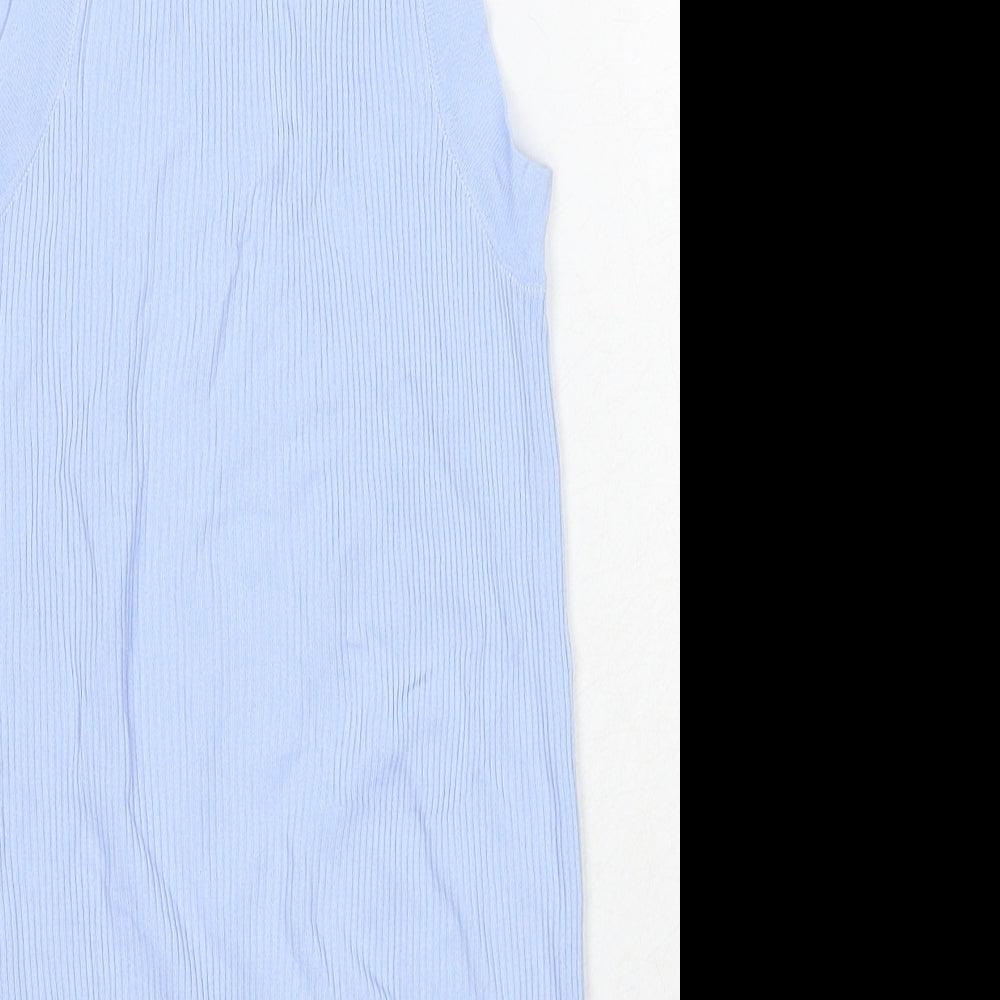 Womens UK Size M Zara Blue Basic Tank