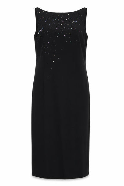 Marks and Spencer Womens Black Polyester Pencil Dress Size 10 Round Neck Zip