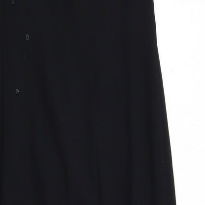Marks and Spencer Womens Black Polyester Pencil Dress Size 10 Round Neck Zip