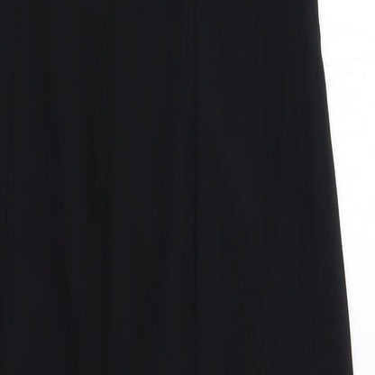 Marks and Spencer Womens Black Polyester Pencil Dress Size 10 Round Neck Zip