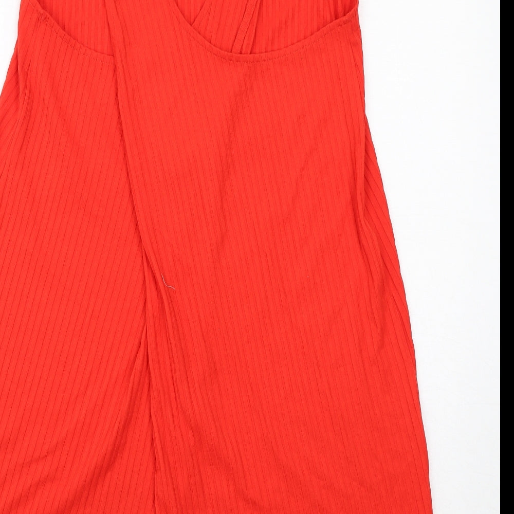 Monki Womens Red Polyester A-Line Size L Round Neck Pullover