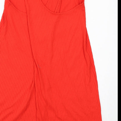 Monki Womens Red Polyester A-Line Size L Round Neck Pullover