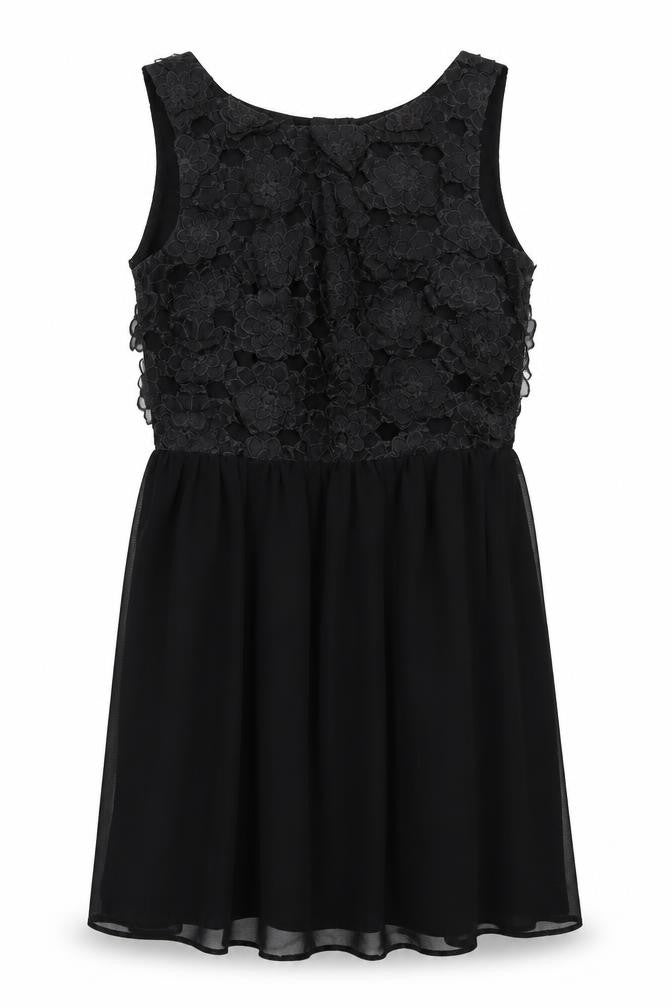 ASOS Womens Black Floral Polyester A-Line Size 10 Round Neck Zip