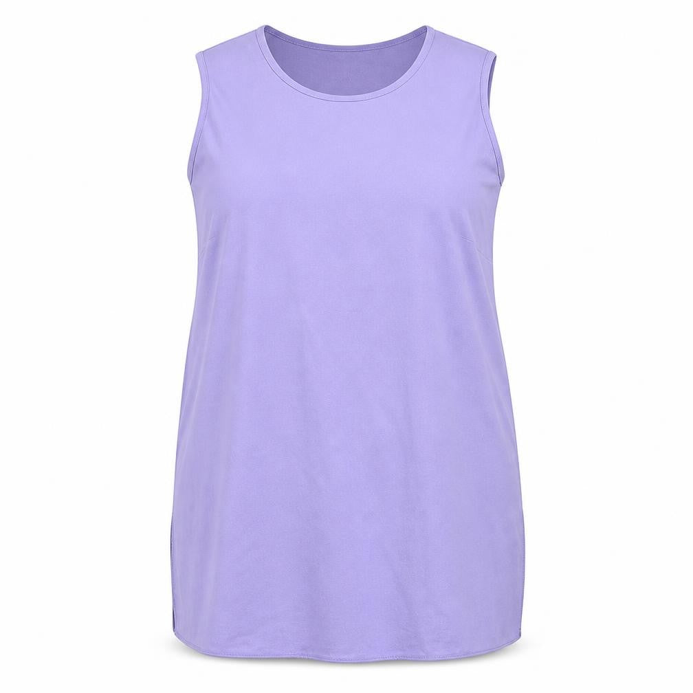 Essence Womens Purple Polyester Basic Tank Size 16 Boat Neck