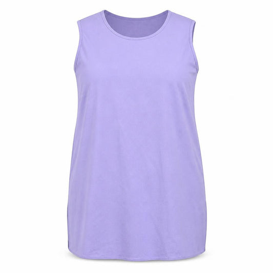 Essence Womens Purple Polyester Basic Tank Size 16 Boat Neck